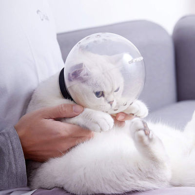 Cat Grooming อุปกรณ์เสริม Anti-Bite Muzzle Breathable Anti-Licking Space Hood Cover Muzzle Cat Bath Grooming อุปกรณ์