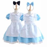 Halloween Kids Girls Anime Alice Adventures Blue Party Dress Alice Dream