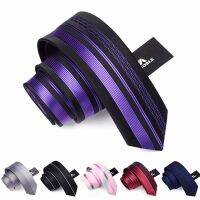 2024 Top Quality Ties For Men Silk 6cm Slim Tie Mens Fashion Marriage Skinny Tie Narrow Brand Stripe Neckties Black Bestselling