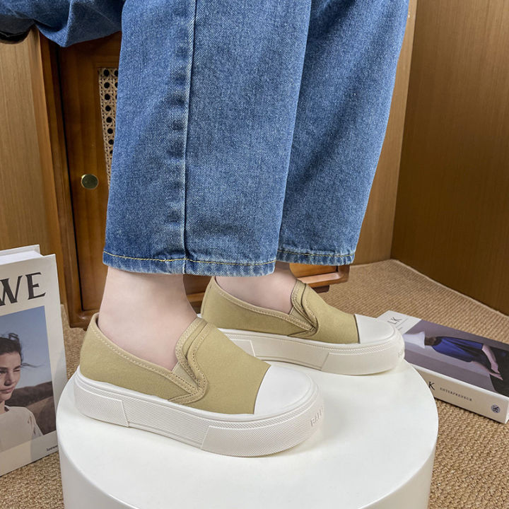 i-super-fashion-รองเท้าผ้าใบ-ญ-ผ้าใบผู้หญิง-รองเท้าสลิปออนผู้หญิง-รองเท้าหุ้มผญ-อัปเปอร์ระบายอากาศ-แต่งตัวเข้าง่าย