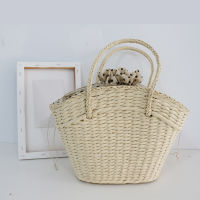 Womens Wicker Woven Shoulder Bag Beach Straw -Capacity Portable