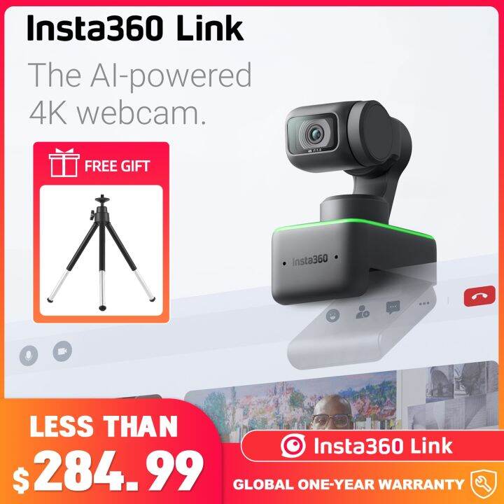 Insta360 Link เว็บแคม USB สมาร์ท4K กล้องเว็บแคมสำหรับแล็ปท็อป PC ที่มี ...