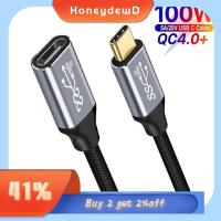 HONEYDEWD แล็ปท็อป ตัวผู้-ตัวเมีย สายดาต้า 10กิกะบิต สายเคเบิลชนิด C สายต่อขยาย USB 3.1 Gen 2 ชาร์จได้อย่างรวดเร็ว