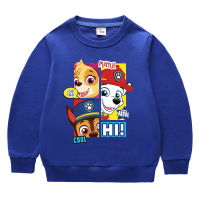 Paw Patrol Hooded เสื้อกันหนาว100% ผ้าฝ้ายรอบคอกีฬา2-9ปีฤดูใบไม้ผลิและฤดูใบไม้ร่วงเสื้อผ้าเด็กเสื้อแขนยาวสำหรับชายหญิง Boy S