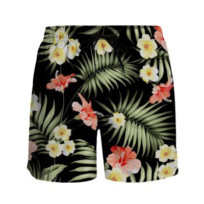 Hibiscus Flower Mens Vacation Beach Shorts Surfing Board Shorts Swimwear Shorts Quick Dry Swimwear Swim Summer Sports Trunks