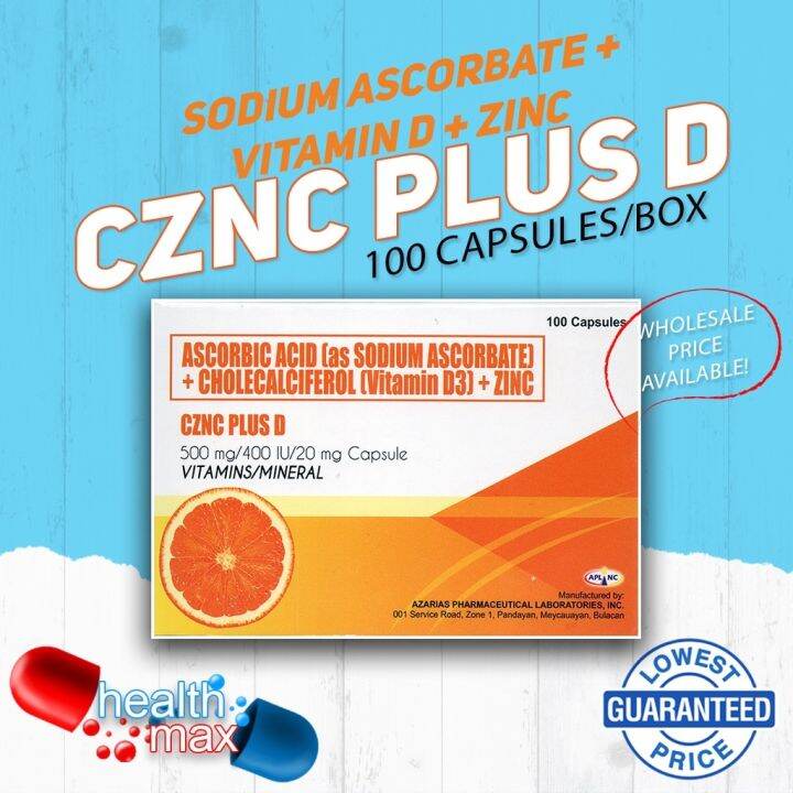 CZNC PLUS D VITAMIN C ZINC VIT D3 100 CAPSULES/BOX Lazada PH