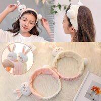 Bando cuci WAJAH modis untuk wanita ikat kepala kelinci lucu lembut elastis aksesori rambut Turban