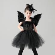 25im3889 Black Lake Ballerina Costume For Baby Gothic Witch Tutu Evil Child