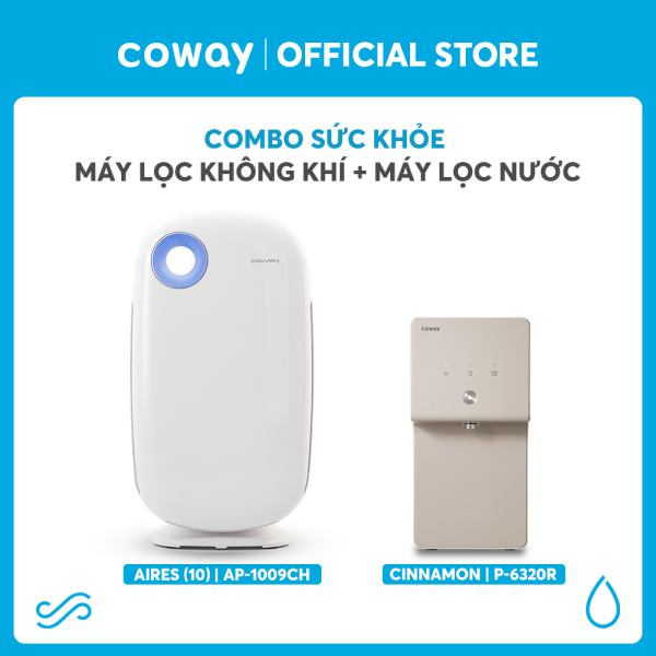 Máy lọc không khí Coway Aires (10) AP-1009CH & Máy lọc nước Coway Cinnamon P-6320R