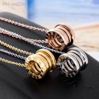 Classic Roman Numerals Necklace Stainless Steel Spring Pendant Necklace Chain for Women Wedding Party Gift Jewelry Wholesale