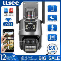 LLSEE icsee 8X Optical Zoom, 4K 8MP กล้องวงจรปิดไร้สาย WIFI กล้องวงจรปิดกลางแจ้ง 360, กล้องรักษาความปลอดภัย IP, สีเต็มรูปแบบ, กันน้ำ IP66, พูดคุยสองทาง, ไฟเตือนการตรวจจับของมนุษย์