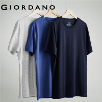 Giordano เสื้อยืดผู้ชาย3ชิ้นแพ็คเกจสีทึบเสื้อยืดคอกลมแขนสั้นตะเข็บคู่แขนสั้นเสื้อยืดดูดซับความชื้น012455089449