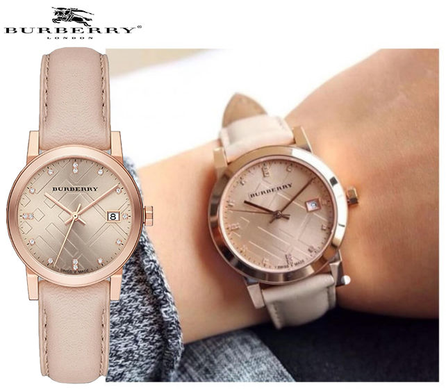 Real Photo)Original Burberry Women's Rose Gold BEIGE Leather Watch BU9131  Jam Tangan Wanita | Lazada