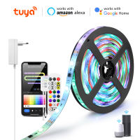 Tuya WiFi Smart LED Light Strip Waterproof Music Bluetooth Smart Life APP Control RGBIC Alexa LED Strips For Home Decoration