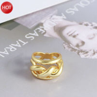 Tory Burchโลหะบิดลมเย็นแหวนผู้หญิงออกแบบเกินจริงบุคลิกภาพแสงหรูหราพรีเมี่ยมแหวนนิ้วมือ
