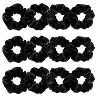 卐✺ 12PCS Black Velvet Fashion Hair Scrunchies Ladies Hair Ties Hair Bands Accessories Elastics Scrunchy Bobbles Soft Ornaments