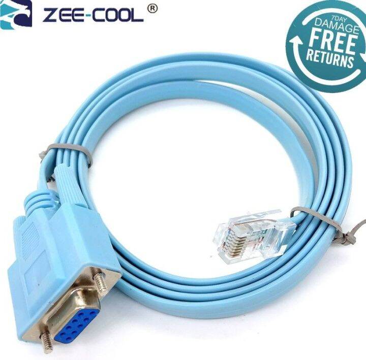 Zee-Cool 1.5M RJ45 to 9 Pin RS232 DB9 Plug LAN Router Cable Connector ...