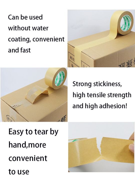 50m-kraft-paper-tape-water-free-width-20mm-60mm-sealing-self-adhesive-paper-tape-dust-proof-seal-for-photo-and-picture-frames-adhesives-tape