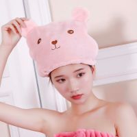 ❍▥ﺴ Korean version thickened coral velvet embroidered teddy bear dry hair cap cute cartoon super absorbent quick drying towel wholesale