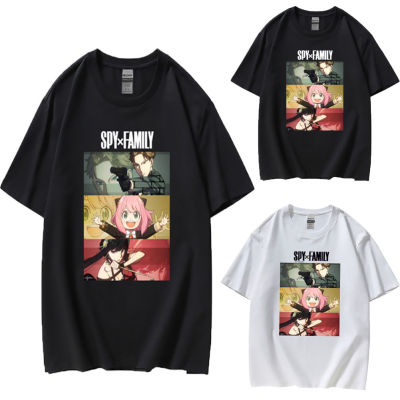 HX Spy X Family Spy Play House อะนิเมะเสื้อยืดการ์ตูนพิมพ์รอบคอแขนสั้นท็อปส์หลวมขนาดใหญ่นักเรียนเสื้อ