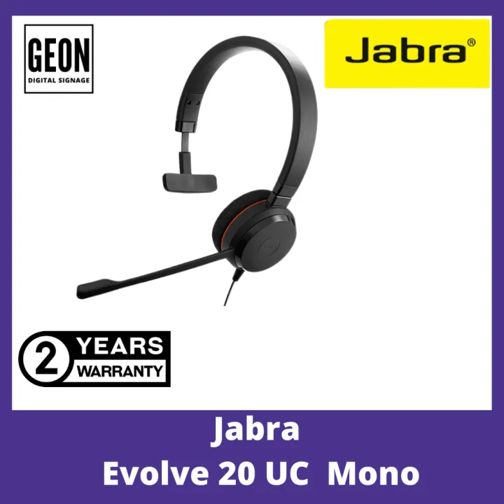 Jabra 4993-829-209 Evolve 20 UC Mono Headset | Lazada