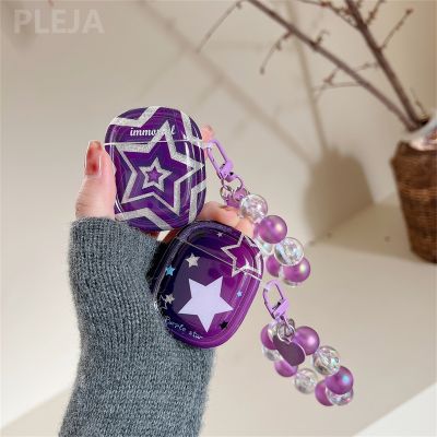 【cw】 Cute Purple Stars Earphone Case For Apple AirPods 2 3 Pro Headphones Protector Cover Silicone Headset Box Funda Air pods