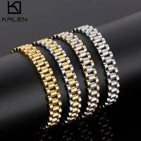 10Mm Golden Watch Chain Bracelets For Women Men Stainless Steel Vintage Charm Finesse Jewelery Wholesale Boys Accessories