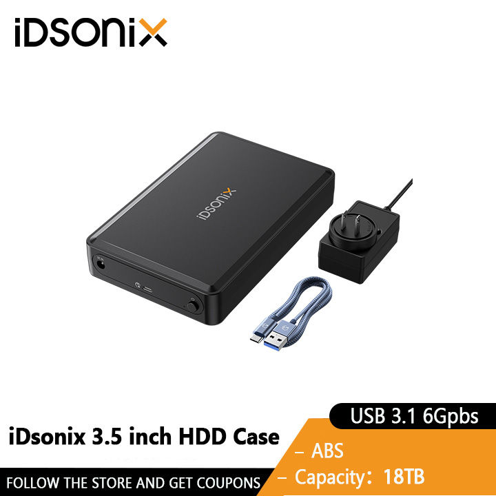 idsonix-3-5เคสฮาร์ดดิสก์กล่องใส่ฮาร์ดดิสก์-sata-เอสเอสดีพร้อมอะแดปเตอร์ฮาร์ดไดรฟ์เสริมกล่องใส่ฮาร์ดดิสก์-sata-เป็น-usb-ชนิด-c