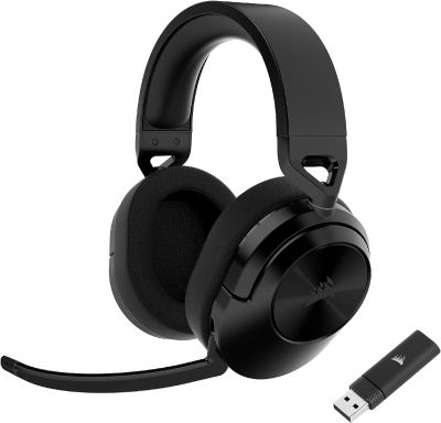 CORSAIR HS55 WIRELESS Multiplatform Lightweight Gaming Headset With Bluetooth - Dolby 7.1 Surround Sound - iCUE Compatible - PC, PS5, PS4, Nintendo Switch, Mobile - Black HS55 Wireless/Bluetooth Carbon