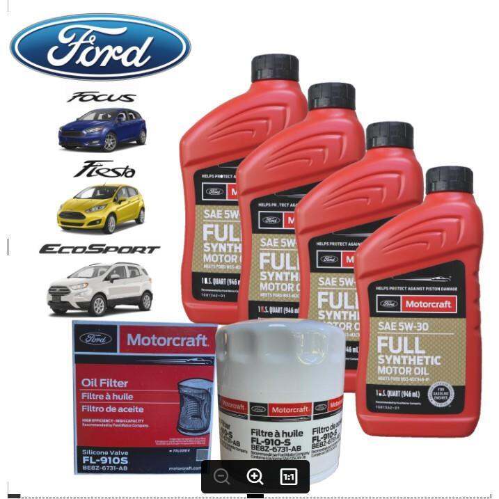 Motorcraft Fully Synthetic 5W30 Oil Change Bundle for Ford Focus 1.8L