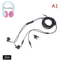 【Pandahuo】 หูฟังคู่หูฟัง MIC 3.5MM plug headworn ไมโครโฟนแบบพกพาภาพและเสียง