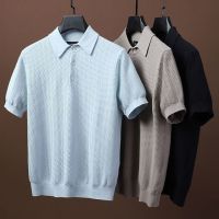 【YD】 Polo Shirts for Men Wear Short Sleeve T Clothing Business Thread Breathable Shirt