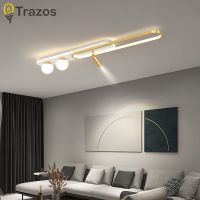 TRAZOS โคมไฟติดเพดาน Led ไฟสปอตไลท์โมเดิร์นใหม่ห้องนั่งเล่นห้องครัวทางเดินในร่มแถบสีขาวพื้นผิวอะคริลิคโคมไฟระย้า