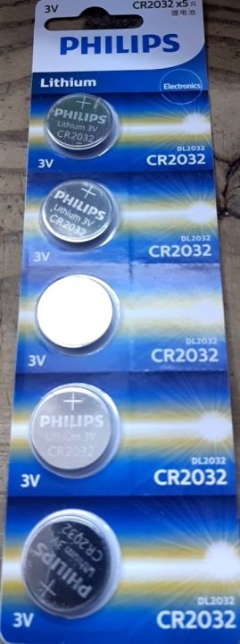 ถ่านกระดุม-philips-cr2032-3v-ของแท้-แพคนำเข้า