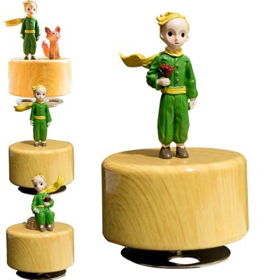 Ydewiner Diy the Little Prince Music Box Famous Rotating Wooden Crafts Home Decor Christmas Decorations