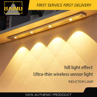 BAIMU 60CM ไฟกลางคืน LED 3 สีลดแสงไร้สาย Motion Sensor ตู้ไฟ USB ชาร์จใหม่ได้แม่เหล็กบางเฉียบโคมไฟตู้เสื้อผ้าสำหรับห้องตู้เสื้อผ้าห้องครัว