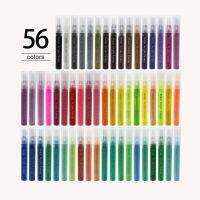 《   CYUCHEN KK 》™ปากกาหมึกซึม56แพ็คปากกาภาพหินแบบ DIY ปลอดสารพิษถาวร6มม. ปลายแบบย้อนกลับเขียนได้อย่างราบรื่นสีเนื้อน้ำ