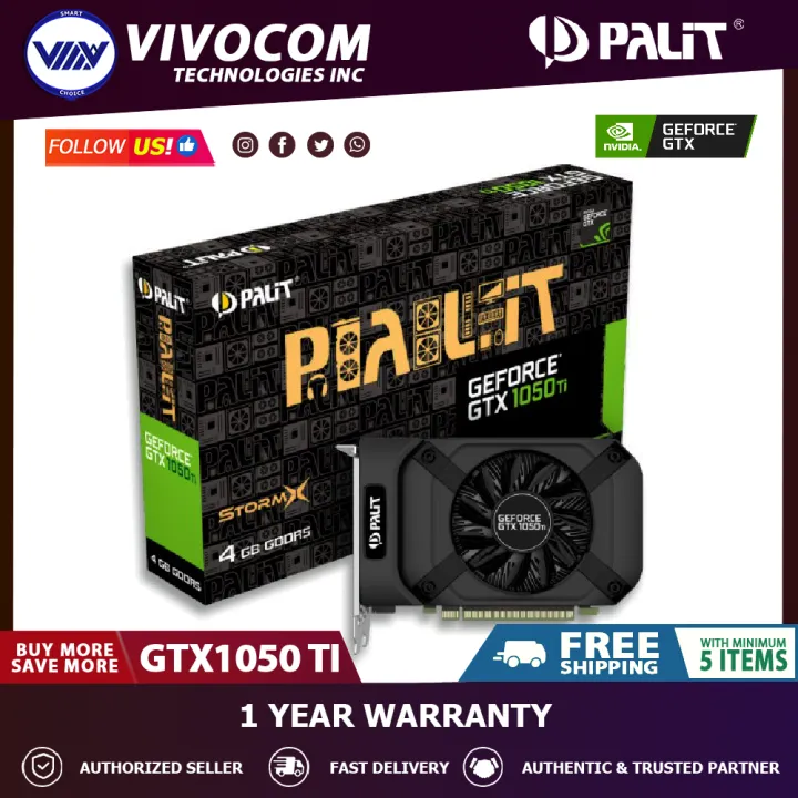 Palit GeForce GTX1050 TI StormX Videocard 4gb 128bit Pcie DDR5 | Lazada PH