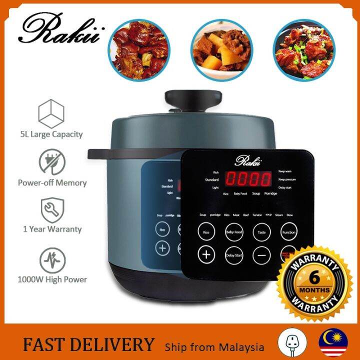 Electric Pressure Cooker Multi Cooker Rice Cooker 5L Nonstick