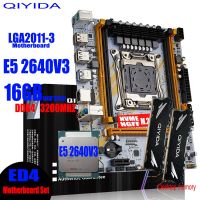 ชุดเมนบอร์ด X99 QIYIDA เริ่มต้น ED4ชุด LGA 2011-3พร้อม Intel Xeon E5 2640 V3 CPU 16GB(2*8G) 3200Mhz หน่วยความจำสำหรับเดสก์ท็อป DDR4 M.2 M-ATX