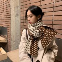 Hot sell Fang han edition soft cold wave point fall and winter warm joker thickening double-side shawl collar scarf female students