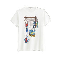 Cartoon network The Smurfs mens 100% cotton round neck short -sleeved T-shirt