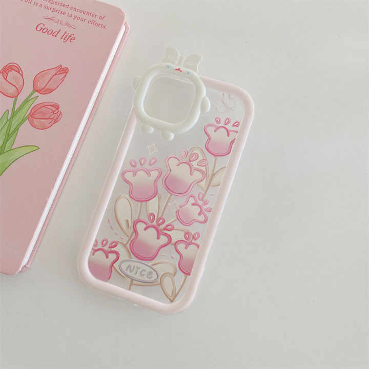 เคสโทรศัพท์สำหรับ-oppo-a3s-a5s-a12-a15-a35-a8-a9-realme-a31-c33-5-7i-8-8i-9i-10-pro-plus-5g-เคส-c11-c3-c15-c20-c21-c35-c55เคสฝากรอบสีม่วงดอกไม้สดลายดอกไม้น่ารัก3d-ซิลิโคน-tpu-ใสรูปการ์ตูนเลนส์รูปสัตว์