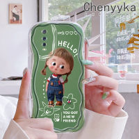 เคส Chenyyyka สำหรับ VIVO S1 Pro เคสการ์ตูนน่ารักผู้หญิงสวยเนื้อครีมขอบคลื่นเคสมือถือกันกระแทกแบบใสนิ่มโปร่งใสลายกล้องถ่ายรูปที่สร้างสรรค์สีสันสดใสฝาครอบป้องกันอ่อนโยน