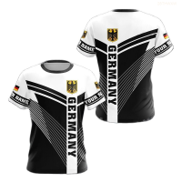 Short 2023 Sleeve Casual T-shirt, Round Neck, Printed with the Coat of Arms of Germany, Oversized, Fashionable in Summer, Suitable for Men. Fashion Versatile Style