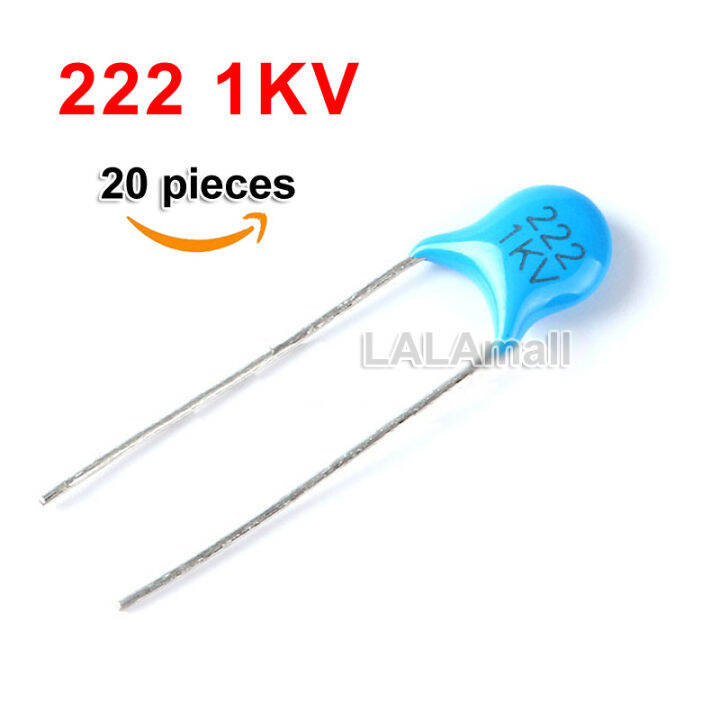 20pcs High Voltage Ceramic Capacitor 222 1KV 222M 2200PF 2.2nF 1000V ...