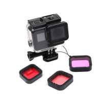 3-Pack ใต้น้ำตัวกรองชุดสีแดง Magenta ดำน้ำเลนส์สีกรองสำหรับ GoPro ฮีโร่5 6 7สีดำสูทที่อยู่อาศัยกรณีอุปกรณ์เสริม