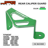 JFG Racingสีเขียวอะลูมิเนียมหลังรถจักรยานยนต์เบรคCaliper Guardป้องกันสำหรับKAWASAKI KX125 2003-2005 KX250 2007 KLX250 KLX250s 2020จักรยานรถมอเตอร์ไซด์โมโตครอสอุปกรณ์เสริม