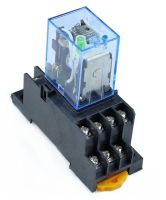 【❖New Hot❖】 BEAUU SPORT 1ชุด My4nj Dc12v Ac12v Dc24v Ac24v Coil 4no 4nc รีเลย์ Din Rail 14หมุดฐาน Mini รีเลย์