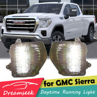 รถยนต์ LED DRL กลางวันวิ่งไฟสำหรับ GMC Sierra 1500 SLE 2019 2020 2021 2022 2023กันน้ำสีขาวไฟตัดหมอกล้างเลนส์